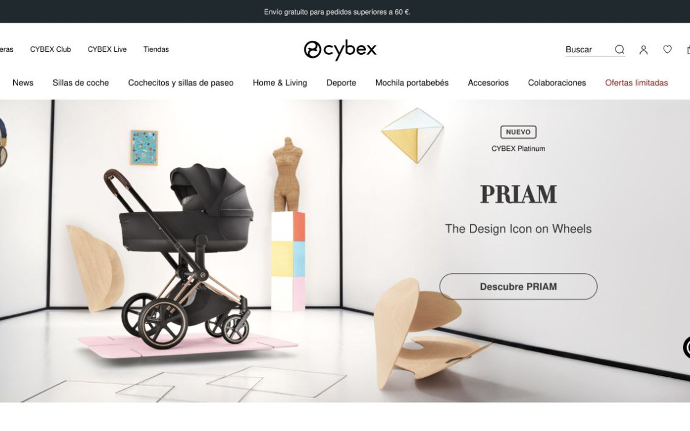 Captura limpia de la home oficial de CYBEX