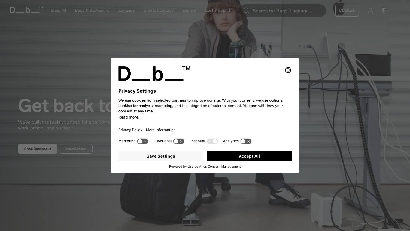 Captura de pantalla de la home de Db Journey