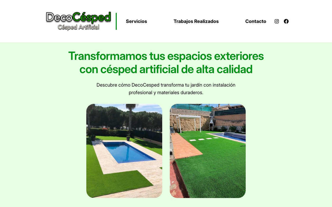 Venta e instalación experta de césped artificial.
