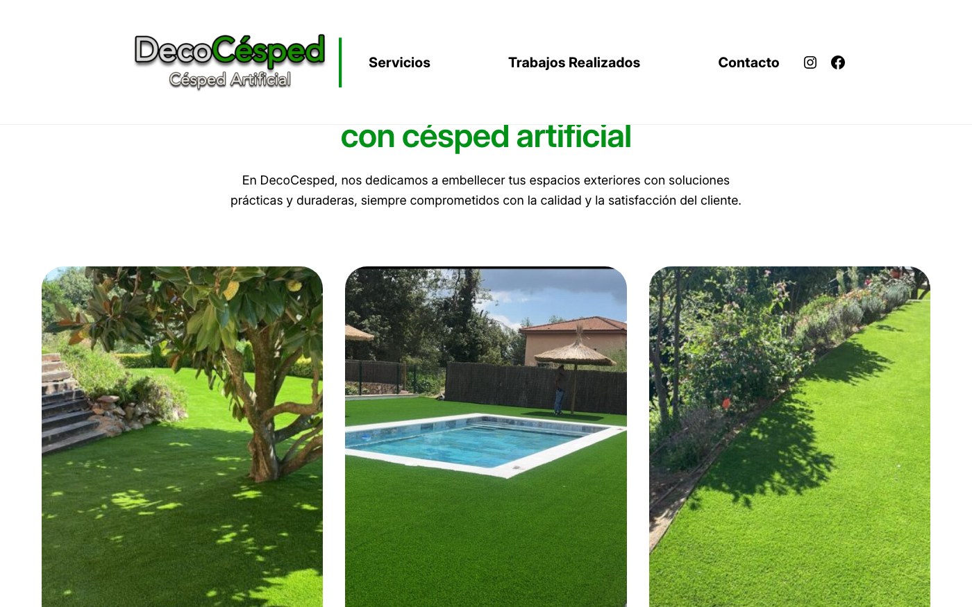 Venta e instalación experta de césped artificial.