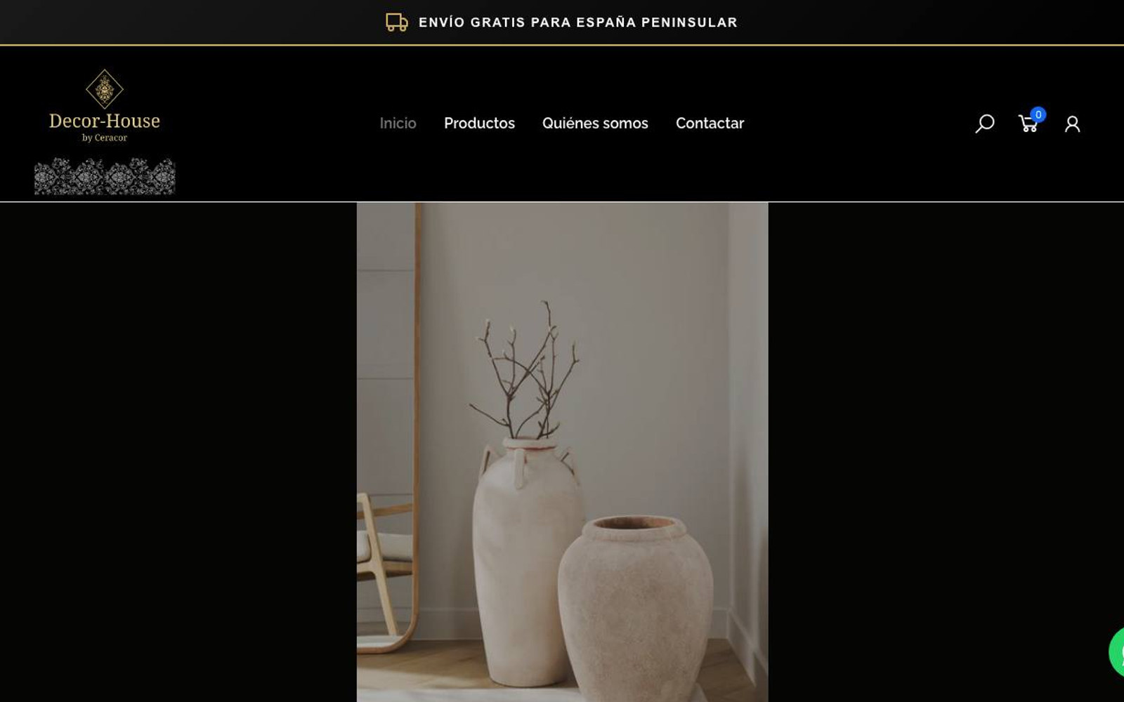 Captura de pantalla de la home de Decor House