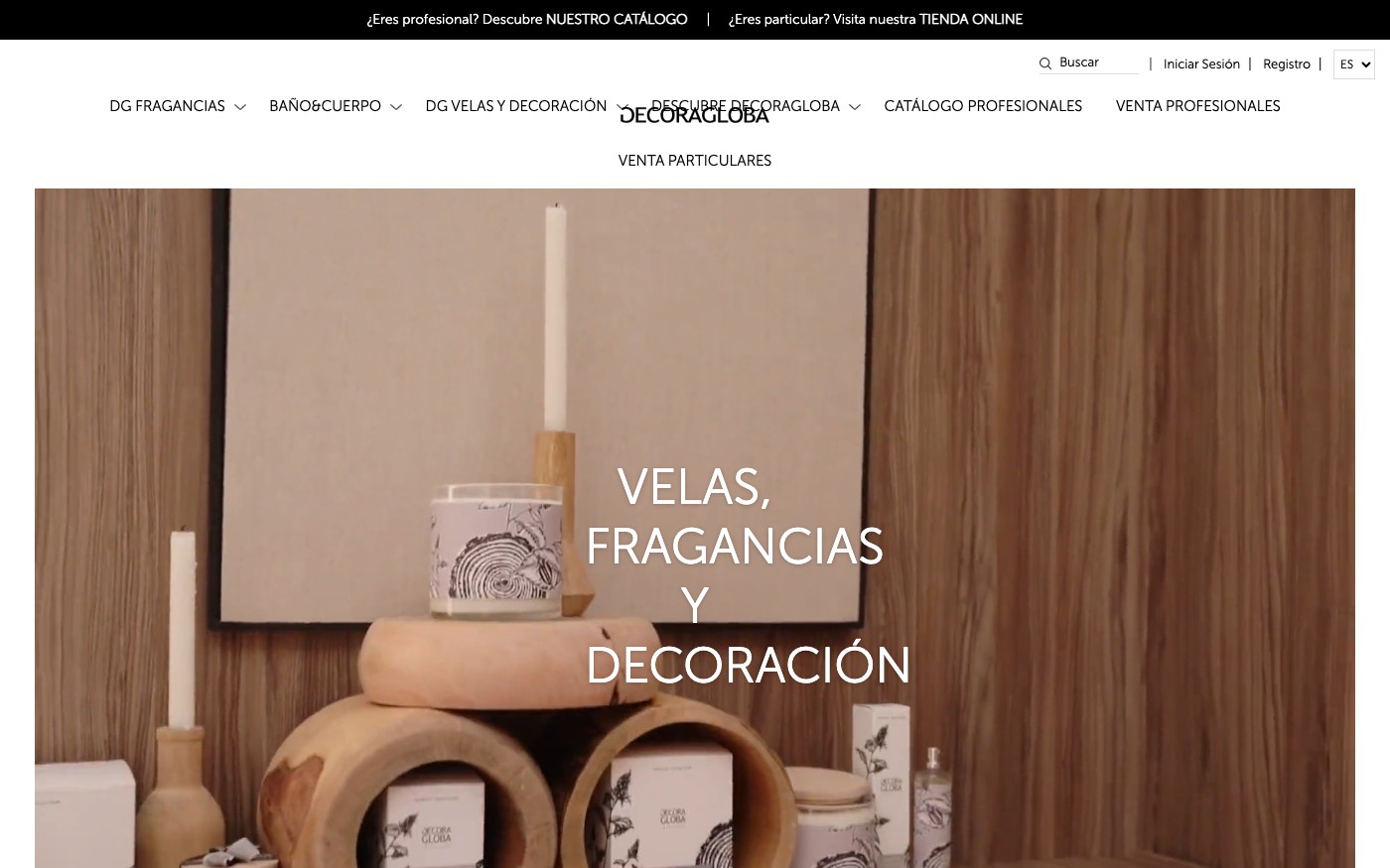 Captura de pantalla de la home de Decoragloba