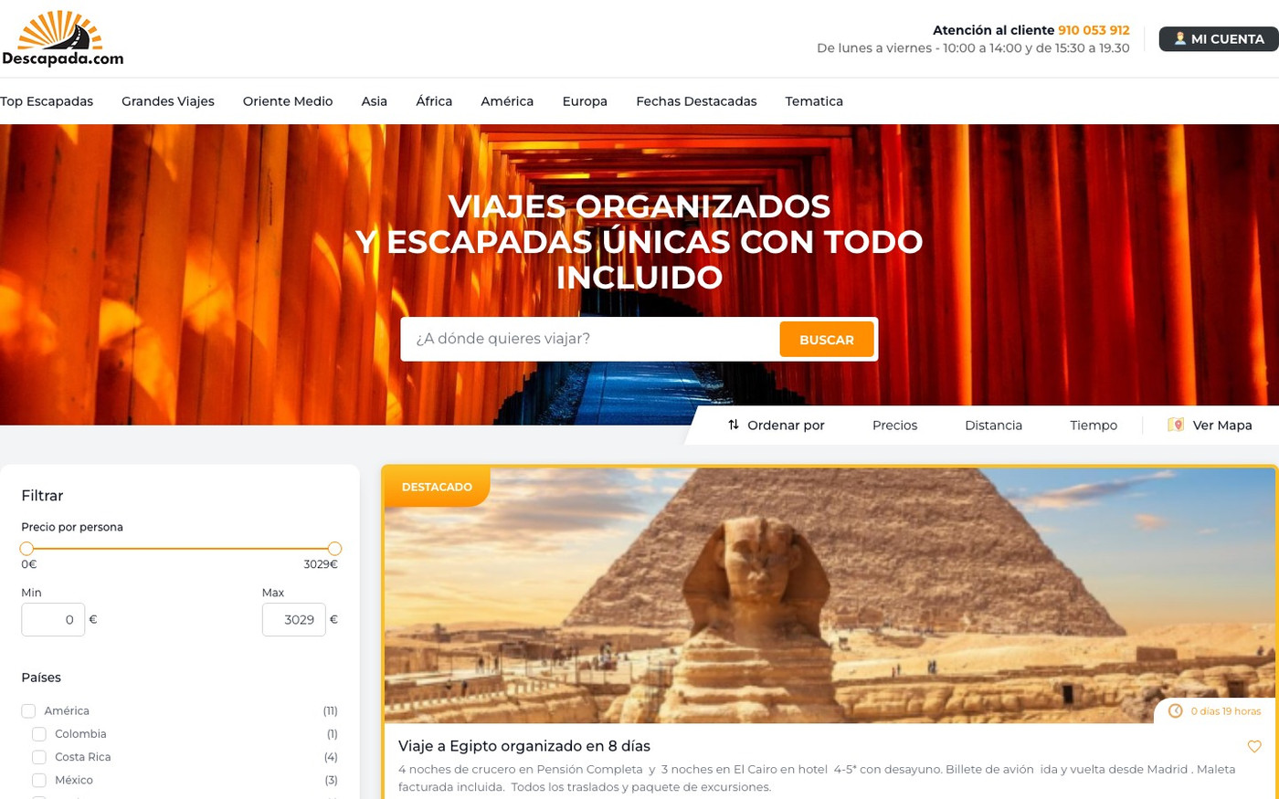 Captura limpia de la home oficial de Descapada