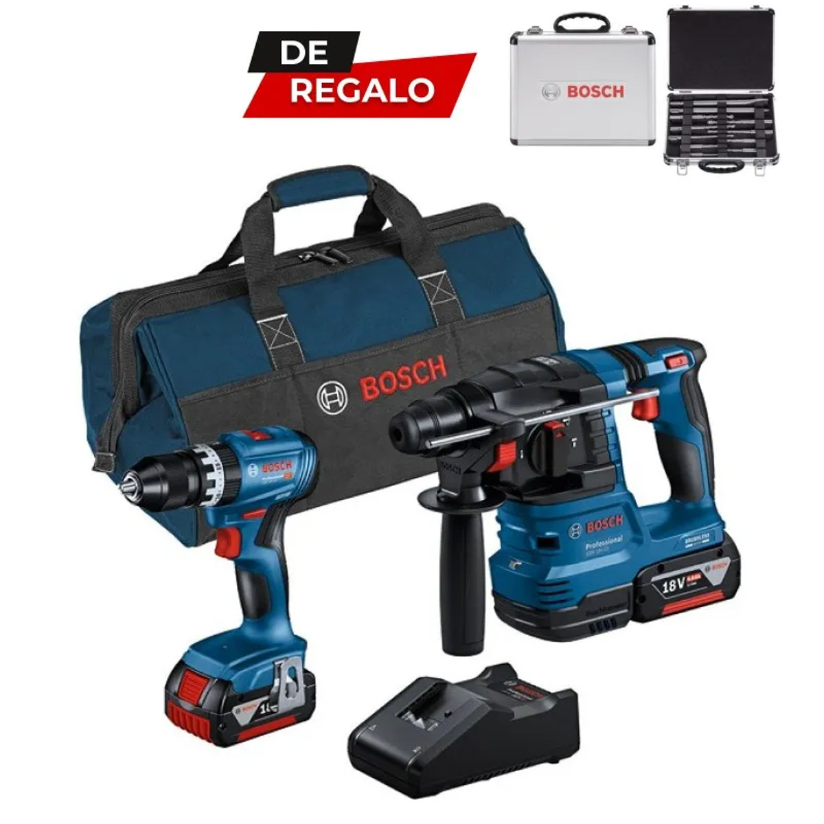 Set BOSCH Taladro GSB 18V-45 y Martillo GBH