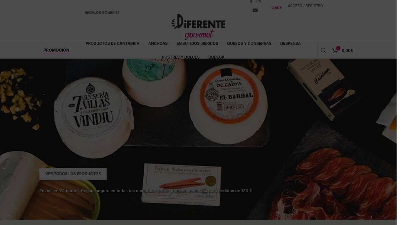 Captura limpia de la home de Diferente