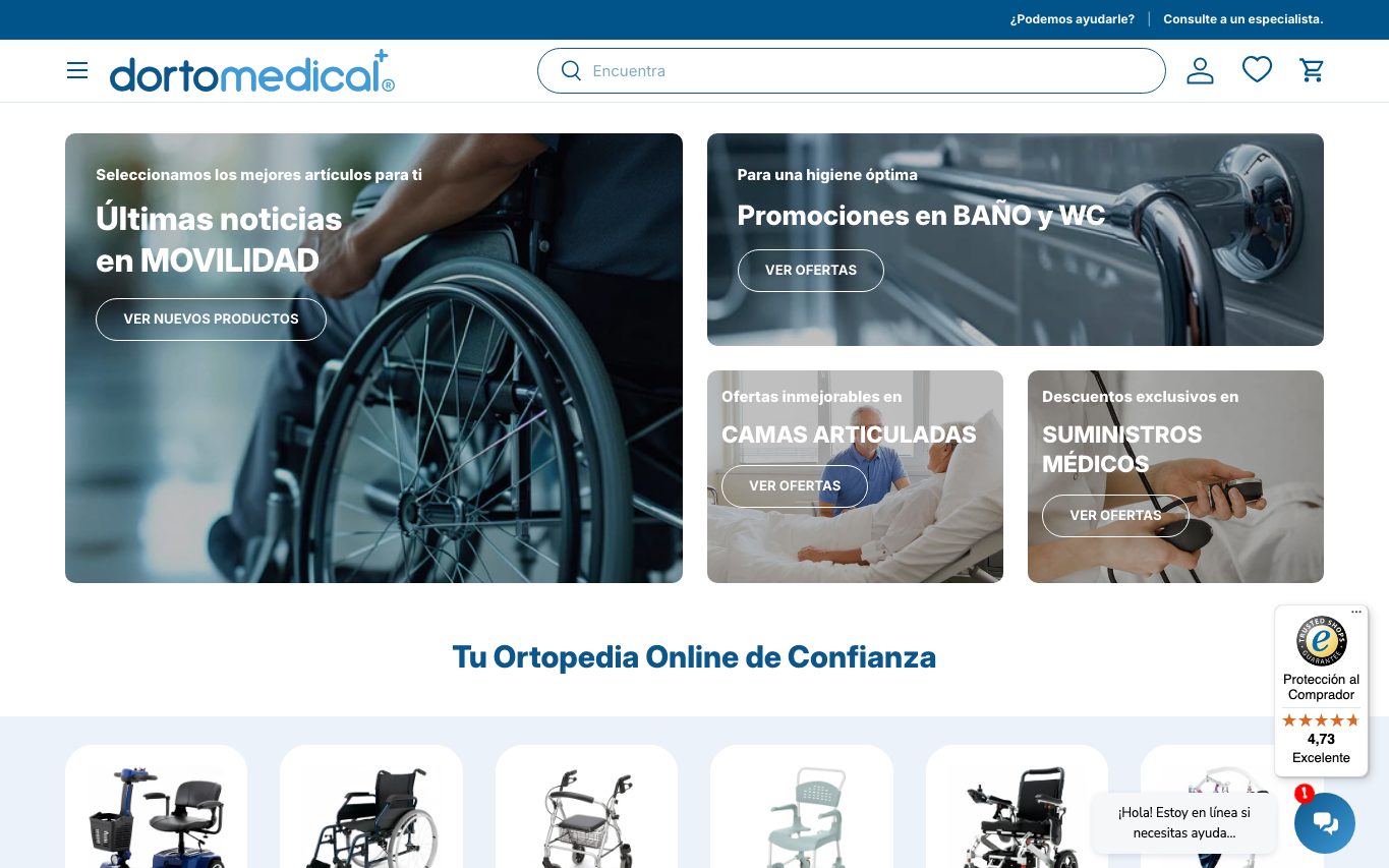 Página de inicio de Dortomedical