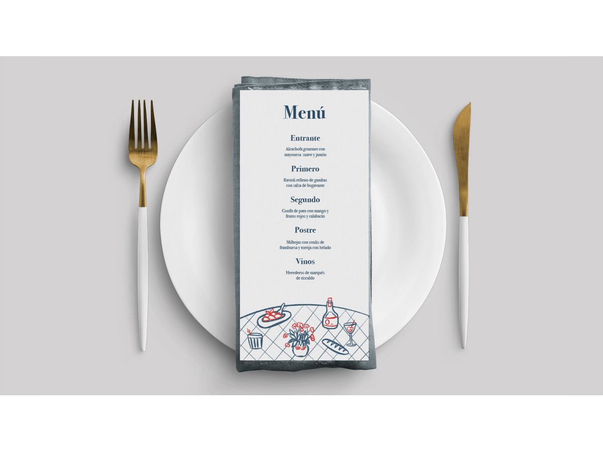 Minutas de boda personalizadas