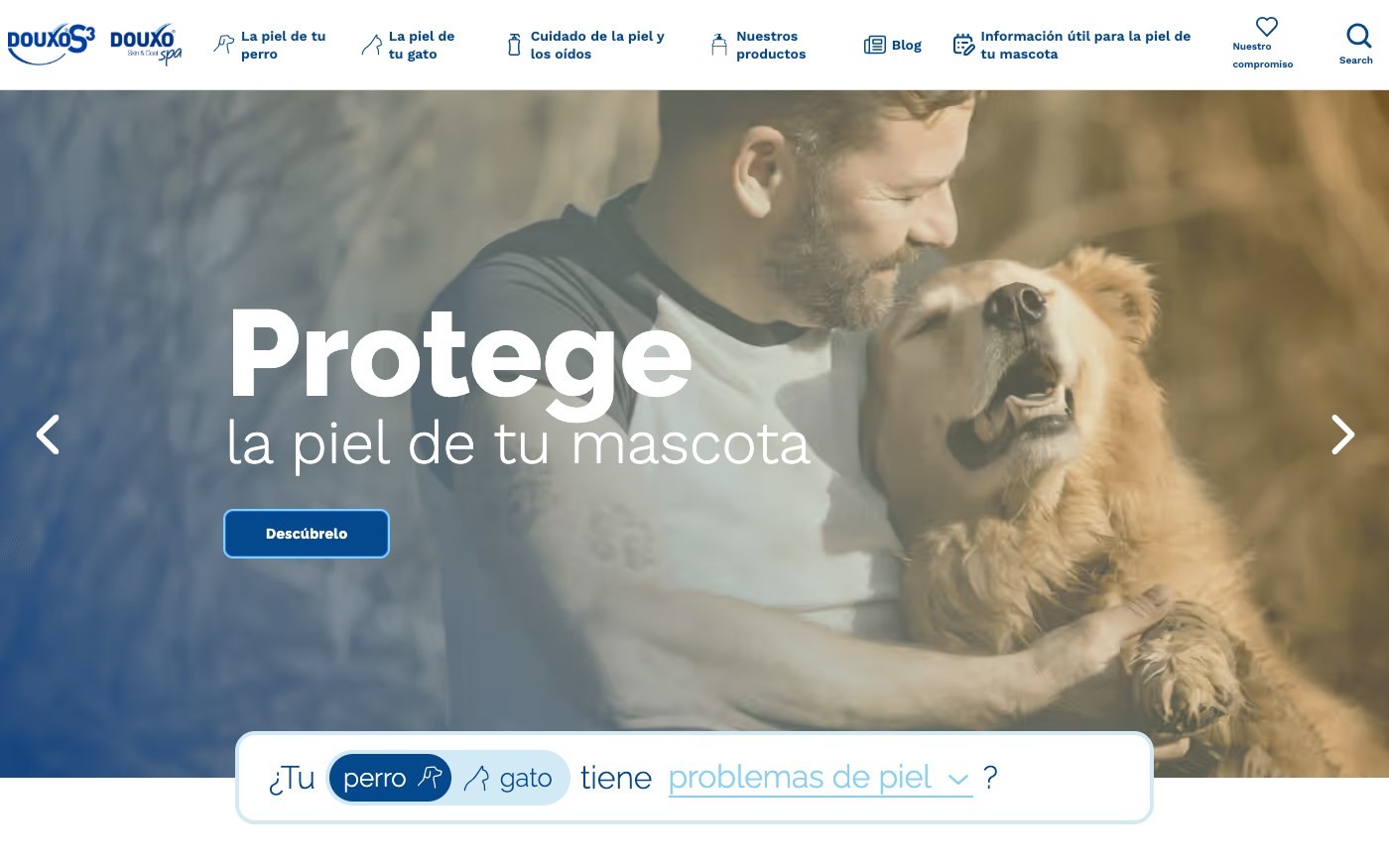 Captura de pantalla de la home de Douxo
