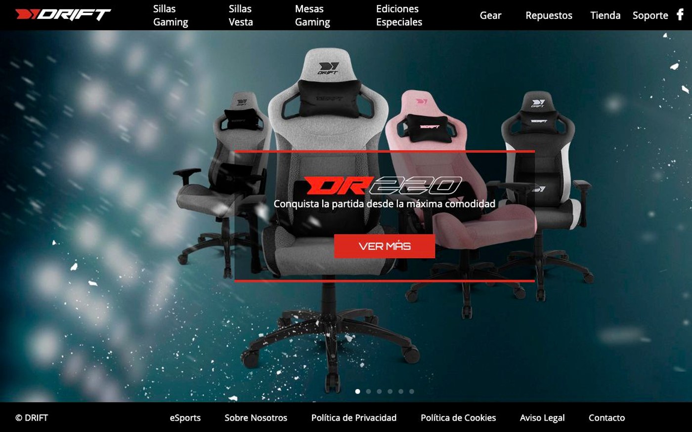 Captura de pantalla de la home de Drift