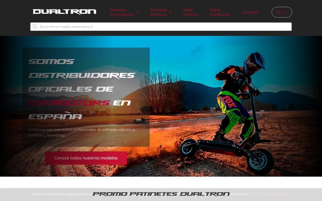 Captura limpia de la home oficial de Dualtron España