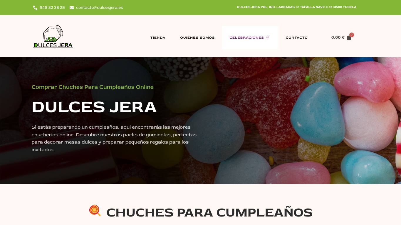 Captura limpia de la página de DulcesJera