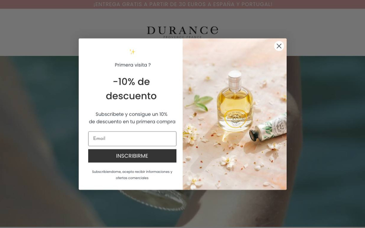 Captura limpia de la home oficial de Durance