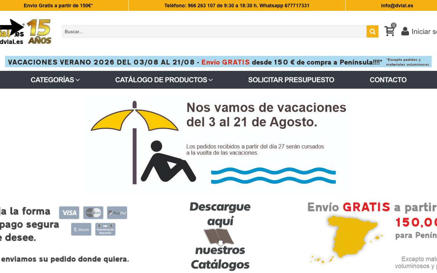 Captura limpia de la home oficial de DVIAL TRAFFIC