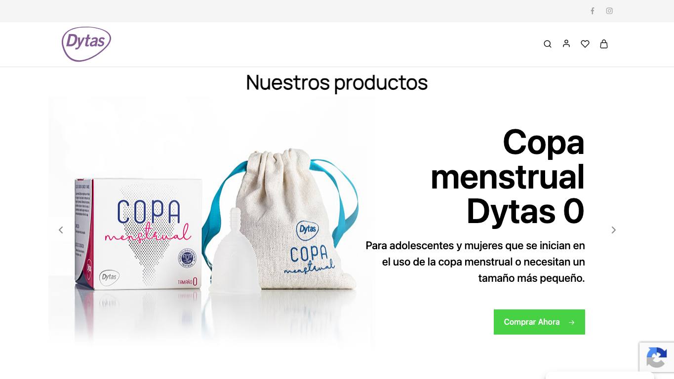 Captura de pantalla de la home de Dytas