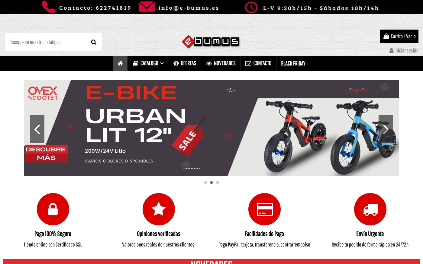 Captura limpia de la home oficial de E-Bumus