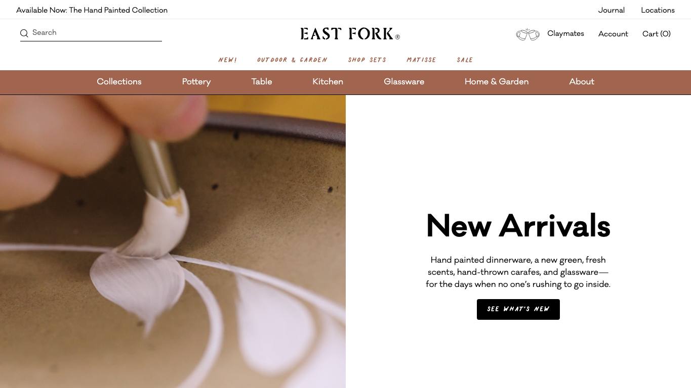 Captura real de la home de East Fork