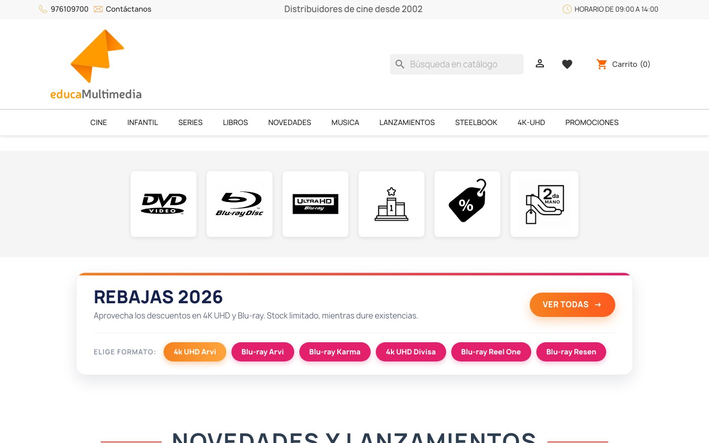 Captura limpia de la home oficial de Educa Multimedia