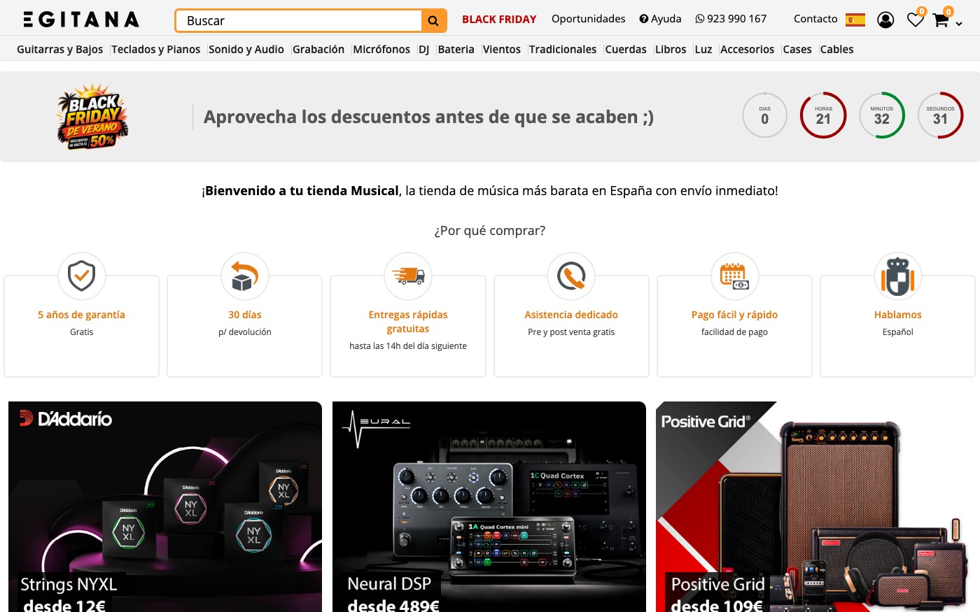 Captura limpia de la home oficial de Egitana