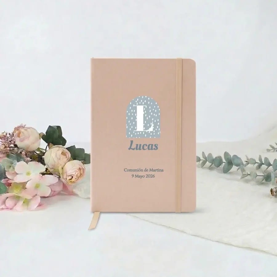 Libreta de almendra personalizada para invitados de Comunión