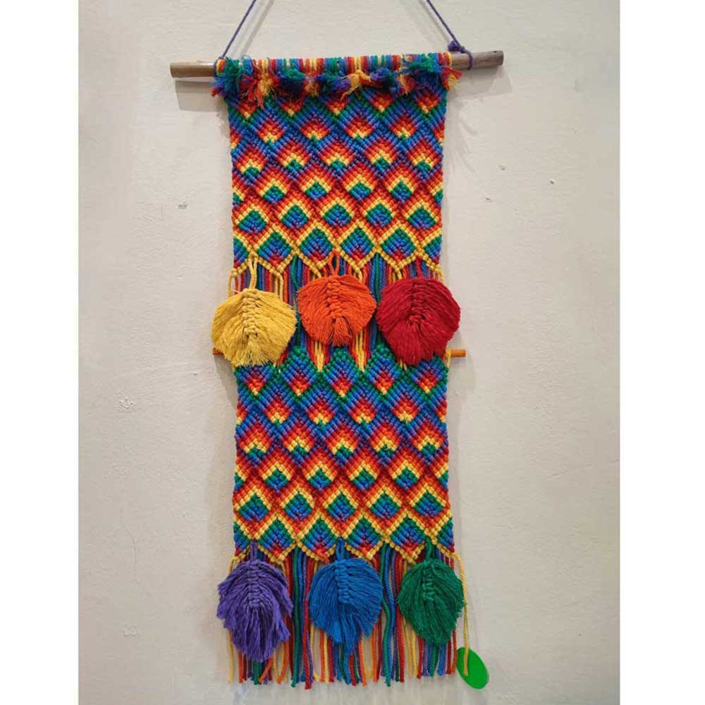 Tapiz macramé artesanal multicolor