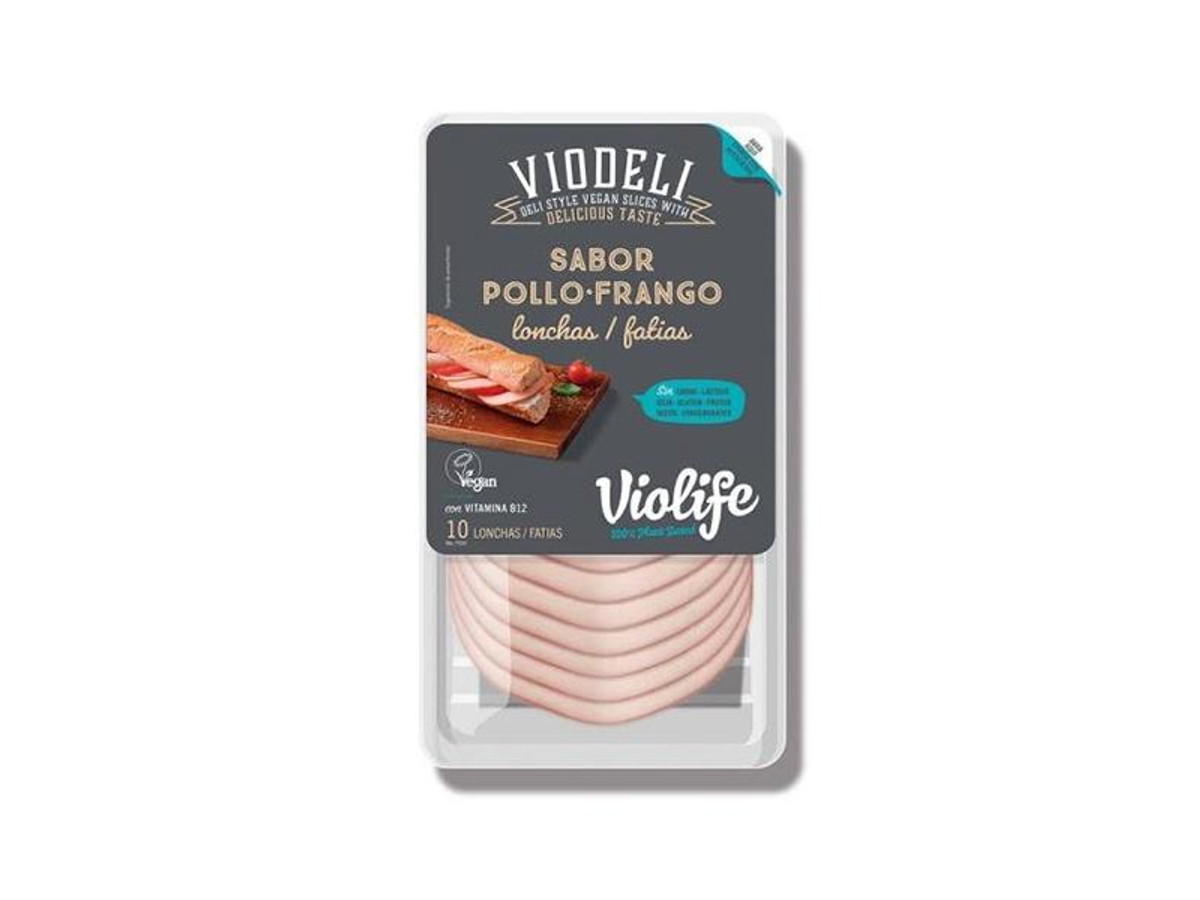 Embutido Viodeli sabor pollo vegano en lonchas Violife