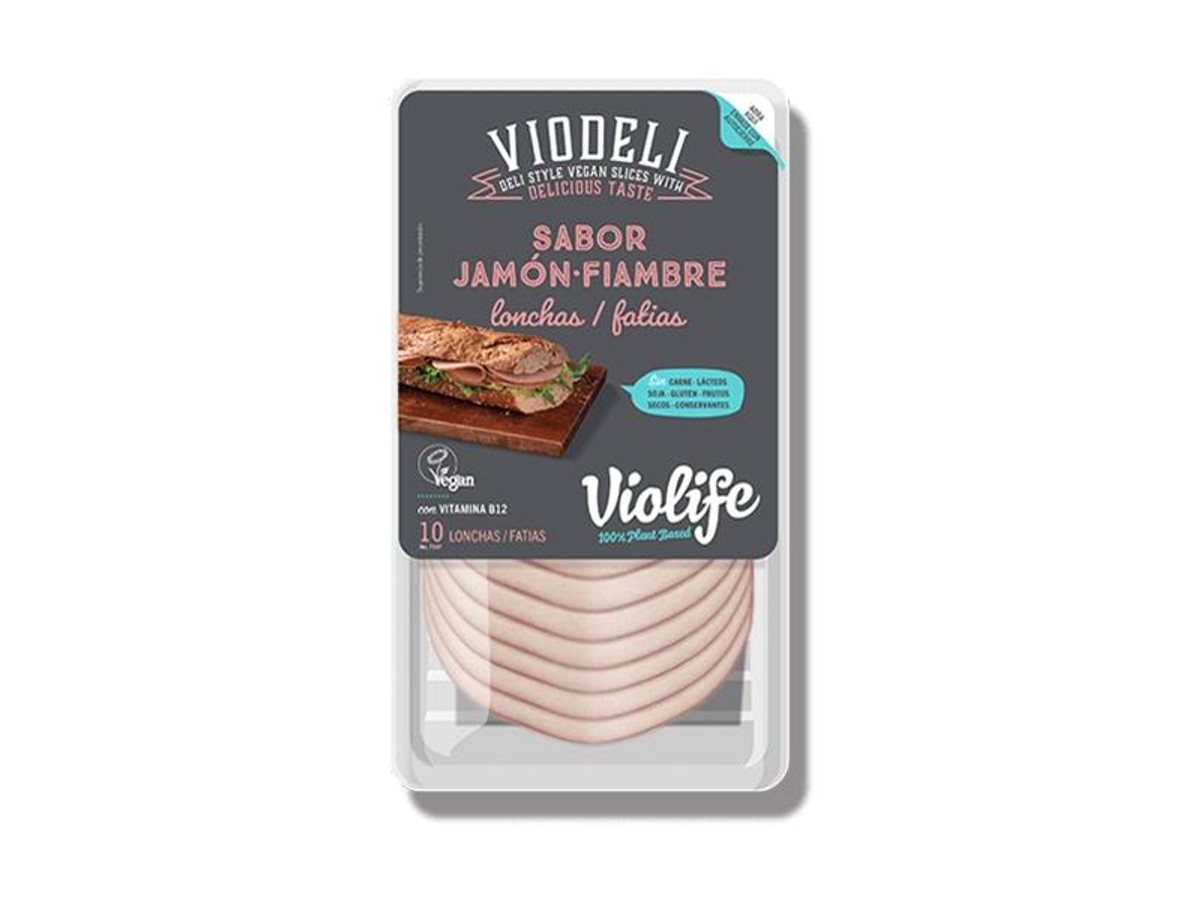 Embutido Viodeli sabor jamón york vegano en lonchas Violife