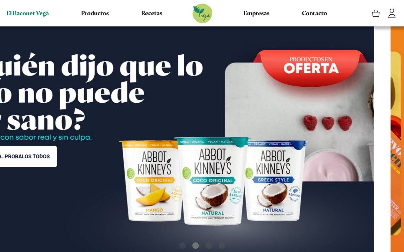 Captura de pantalla de la home de El Raconet Vegà