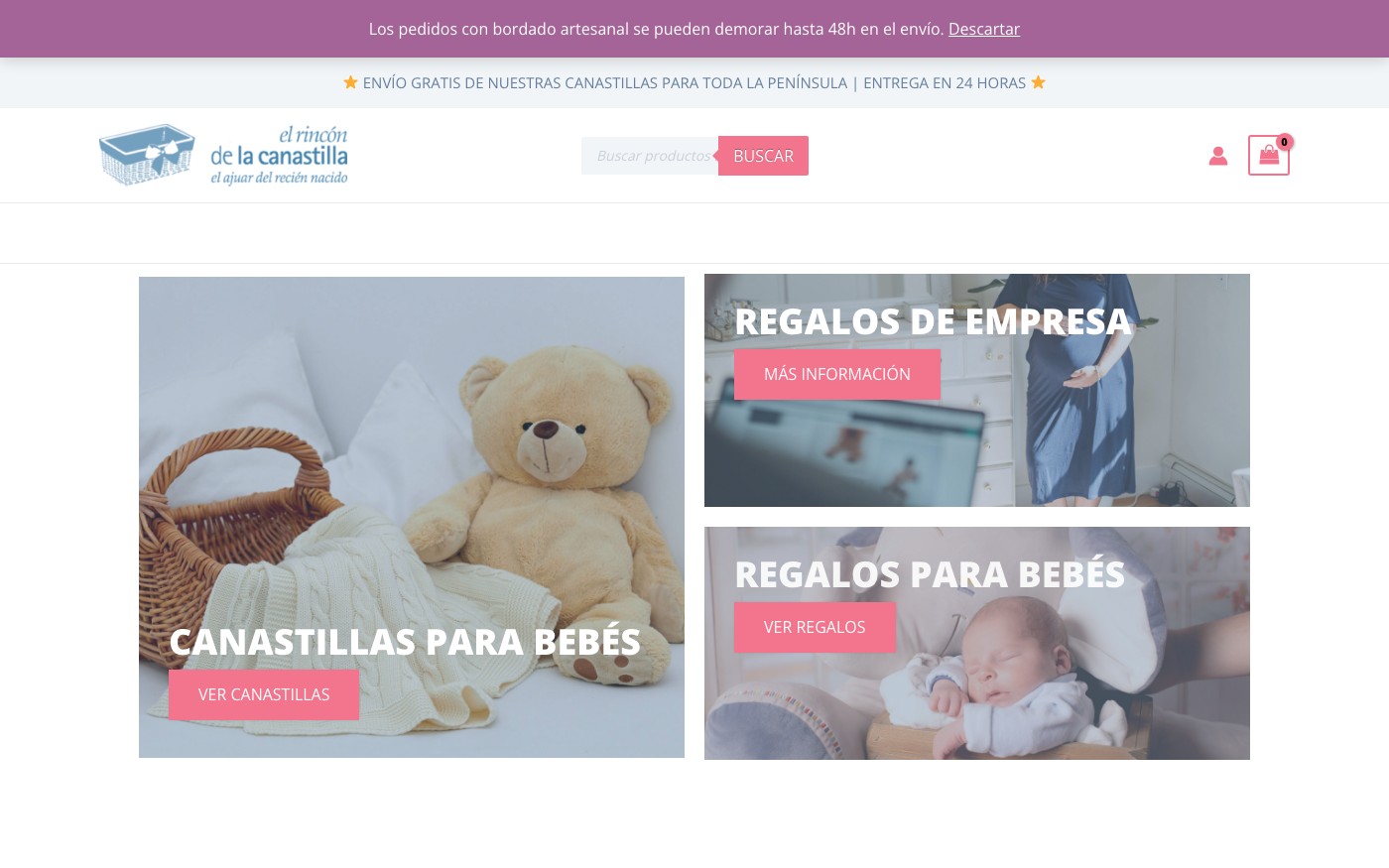 Captura limpia de la home oficial de El Rincón de la Canastilla