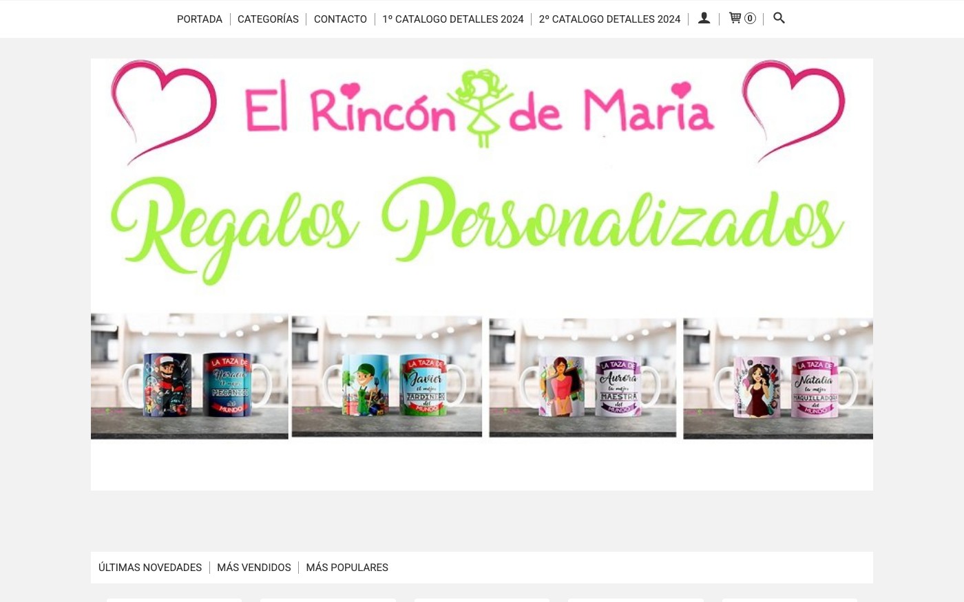 Captura de pantalla de la home de El Rincón de María Sueca