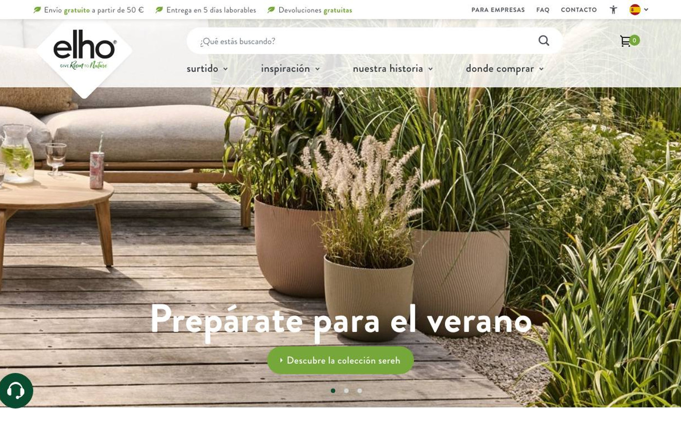 Captura de pantalla de la home de elho