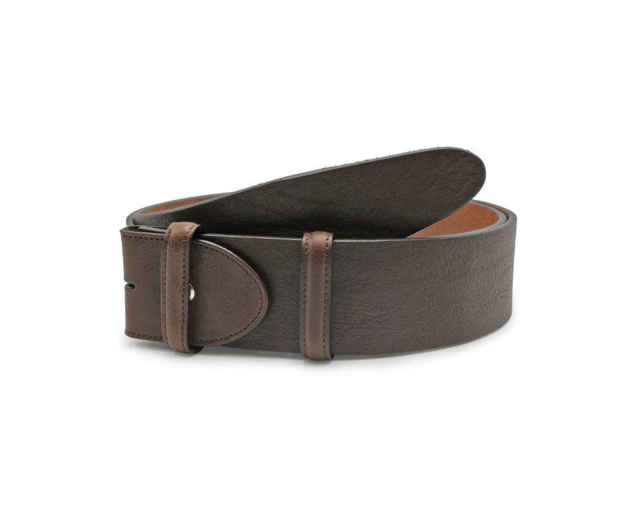Extra Wide Tumbled Unlined Vintage Feel Leather Belt Strap