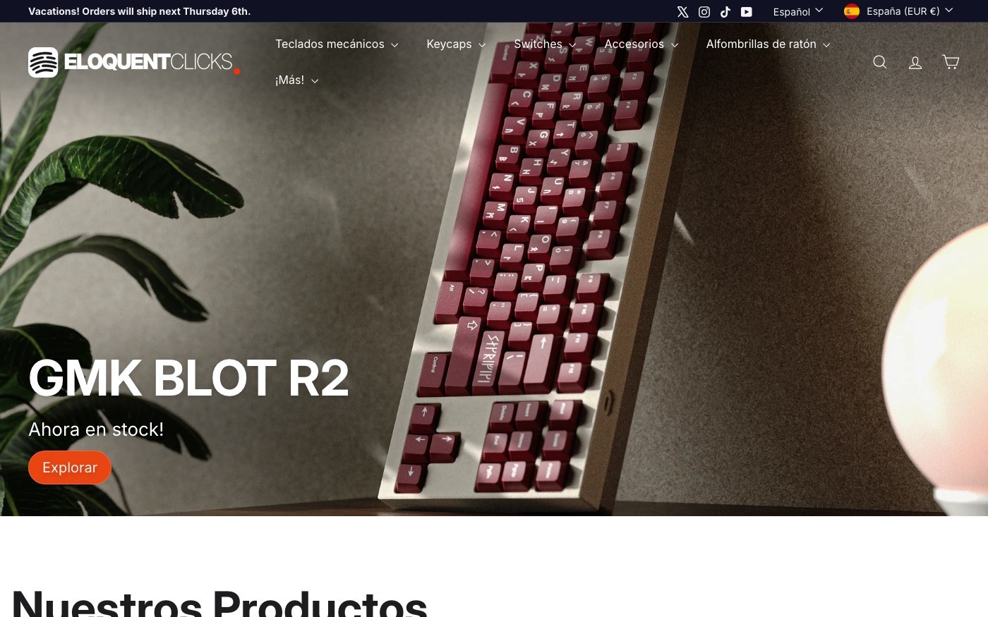 Captura limpia de la home oficial de EloquentClicks