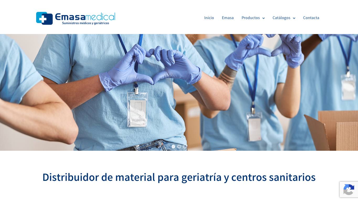Captura de pantalla de la home de Emasa Medical