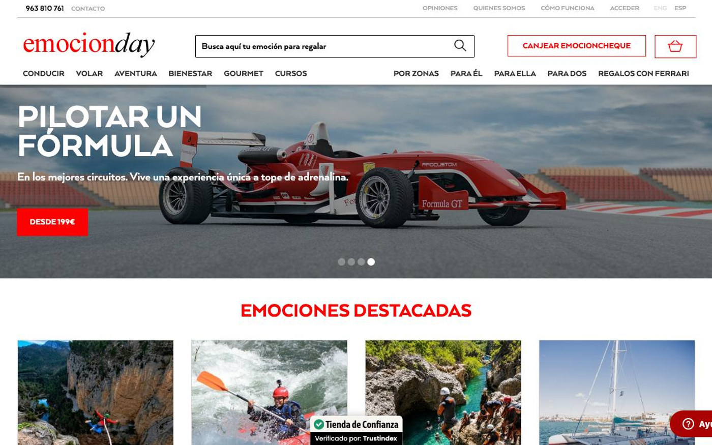 Captura limpia de la home oficial de Emoción Day