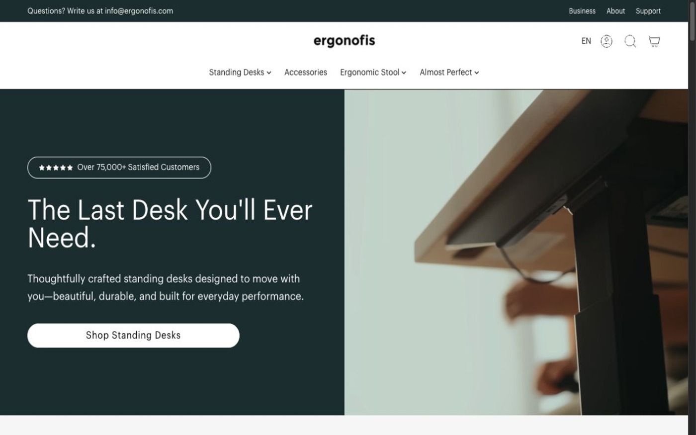 Captura limpia de la home oficial de Ergonofis