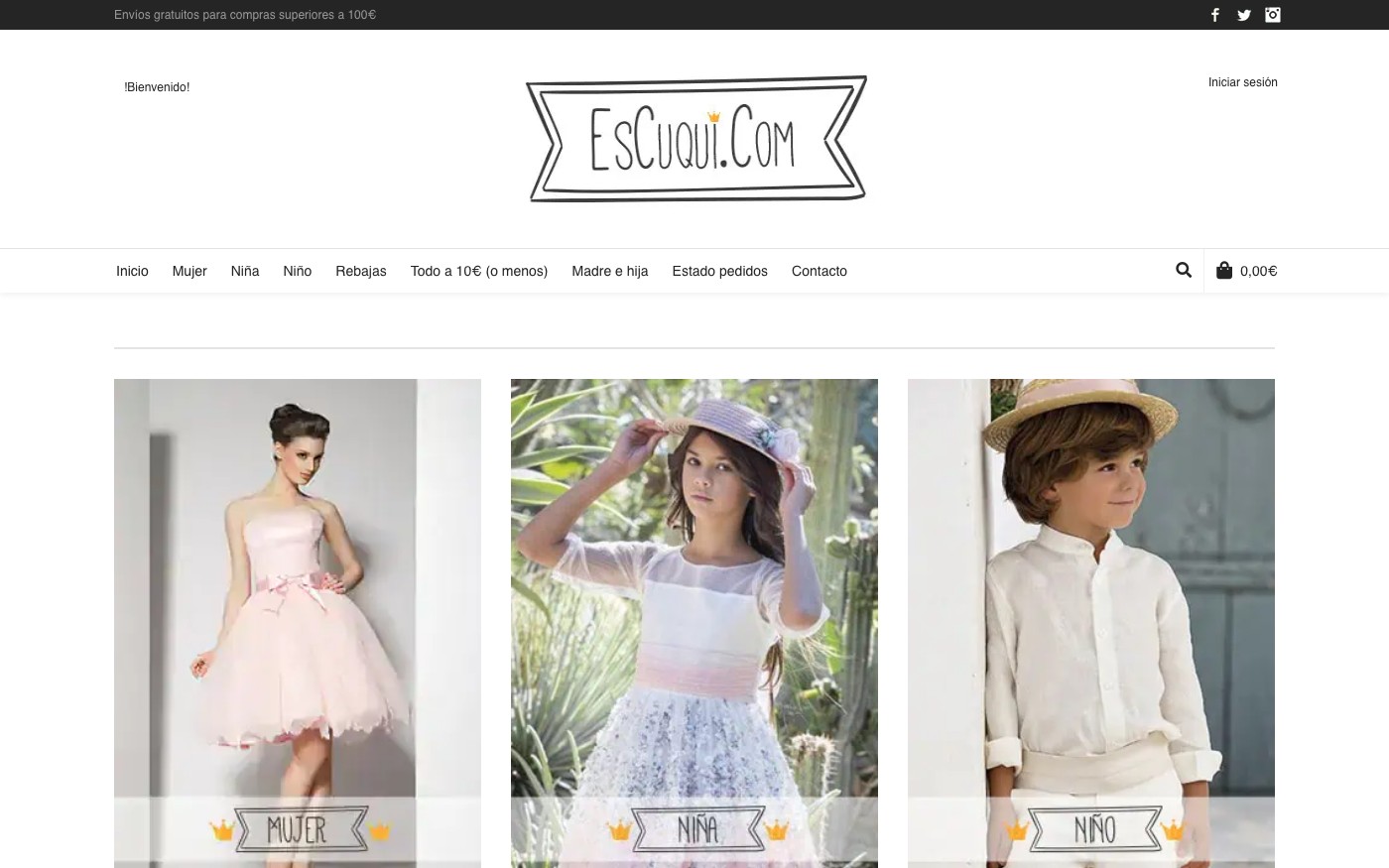 Captura limpia de la home oficial de EsCuqui