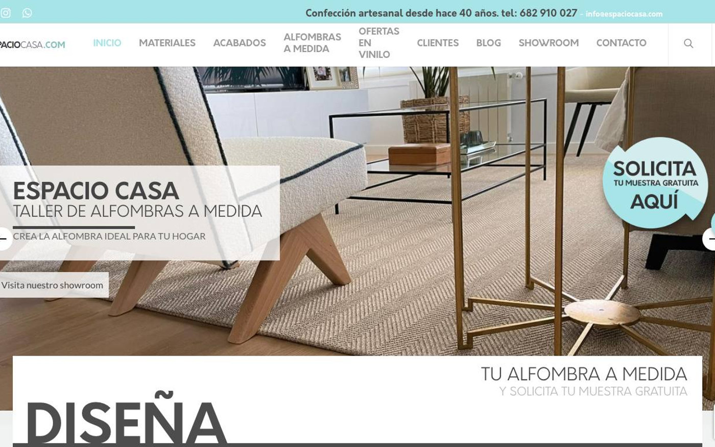 Captura limpia de la home oficial de Espacio Casa