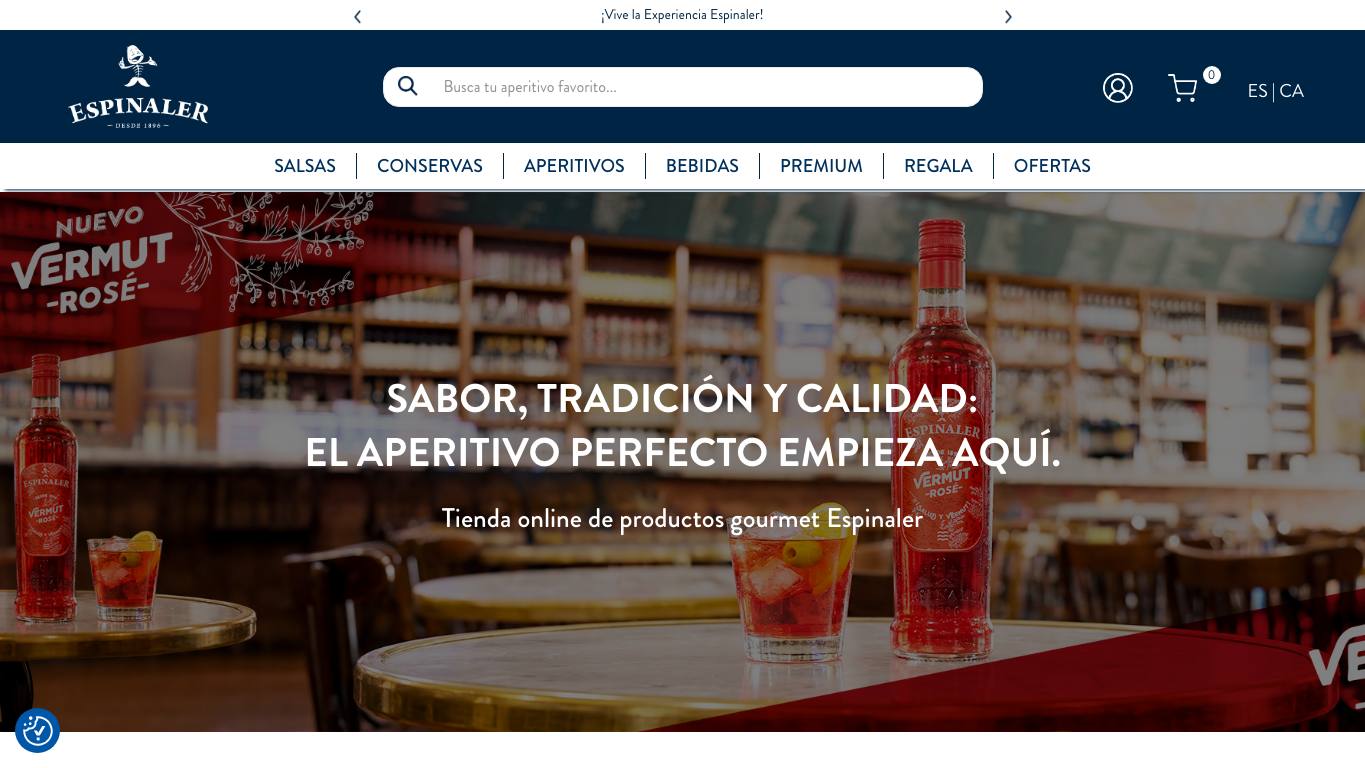 Captura limpia de la home de Espinaler