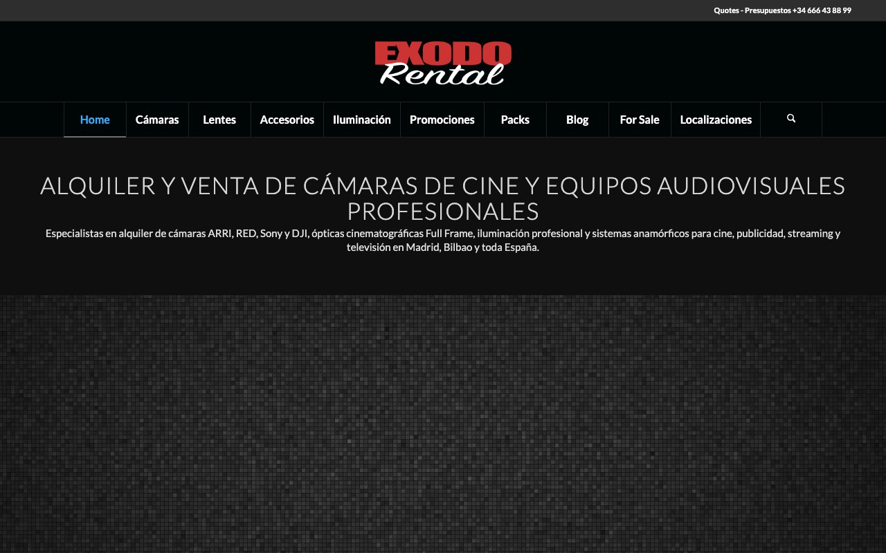 Página de inicio oficial de Exodo Rental