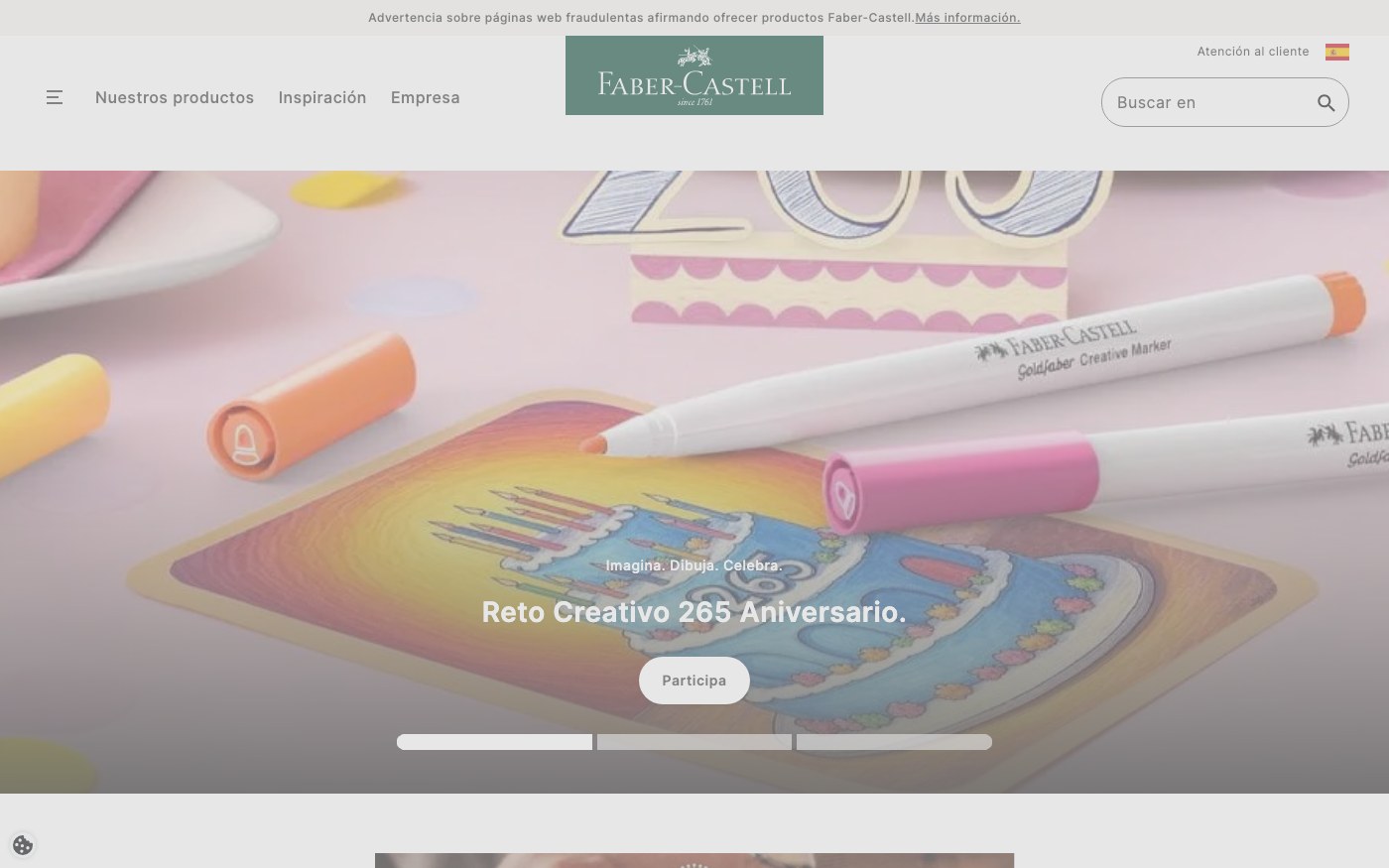 Captura limpia de la home oficial de Faber-Castell