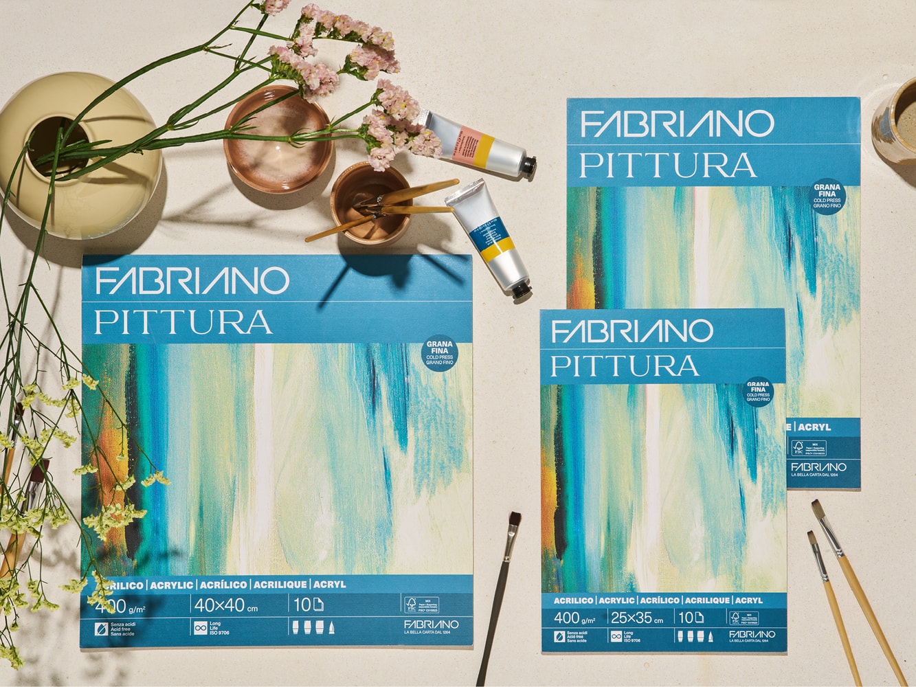 Pittura, paper ideal for acrylics, oil, and tempera