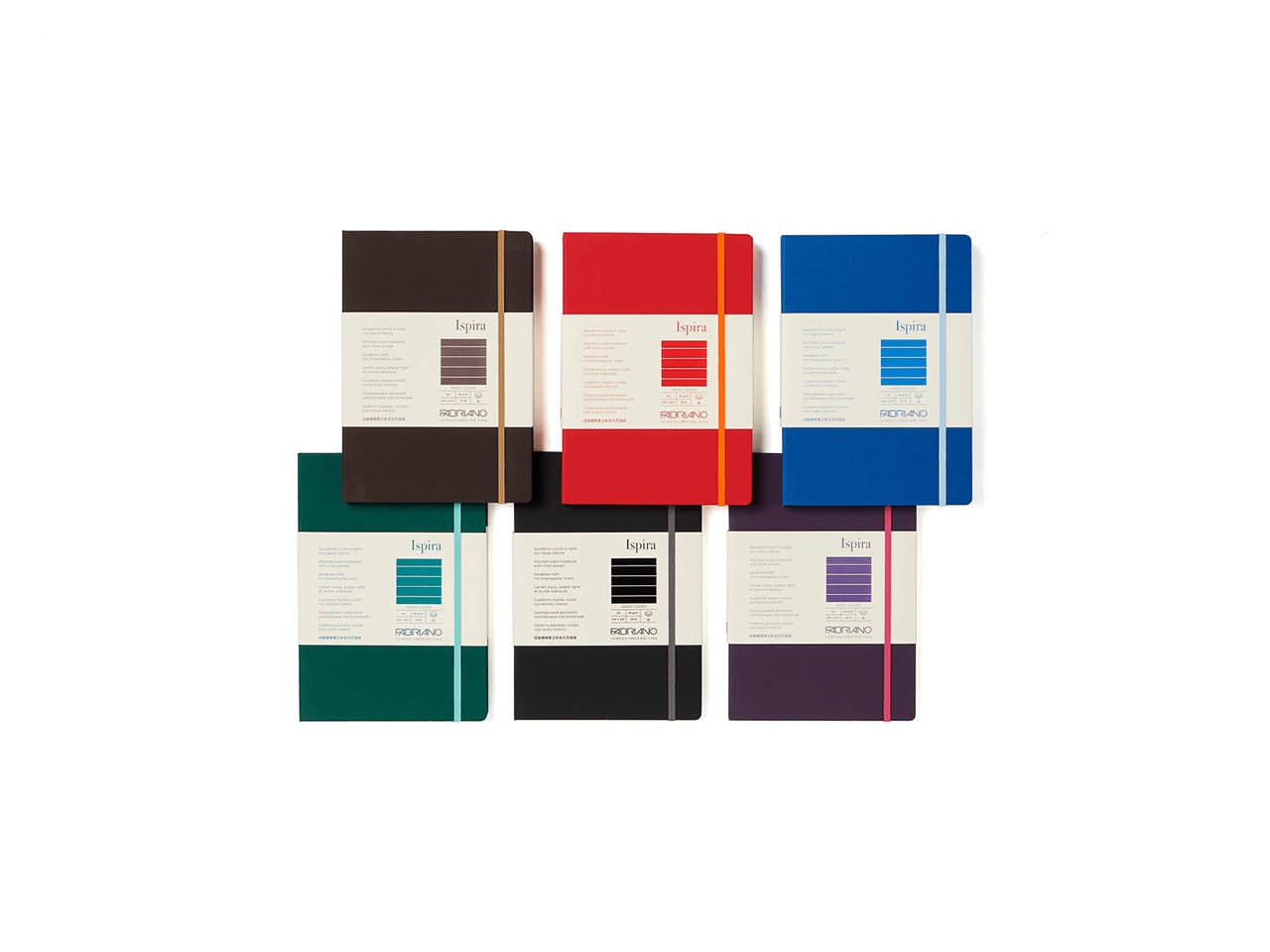 Fabriano Ispira, notebook, 6 colours, hard/flexible cover, sewn binding