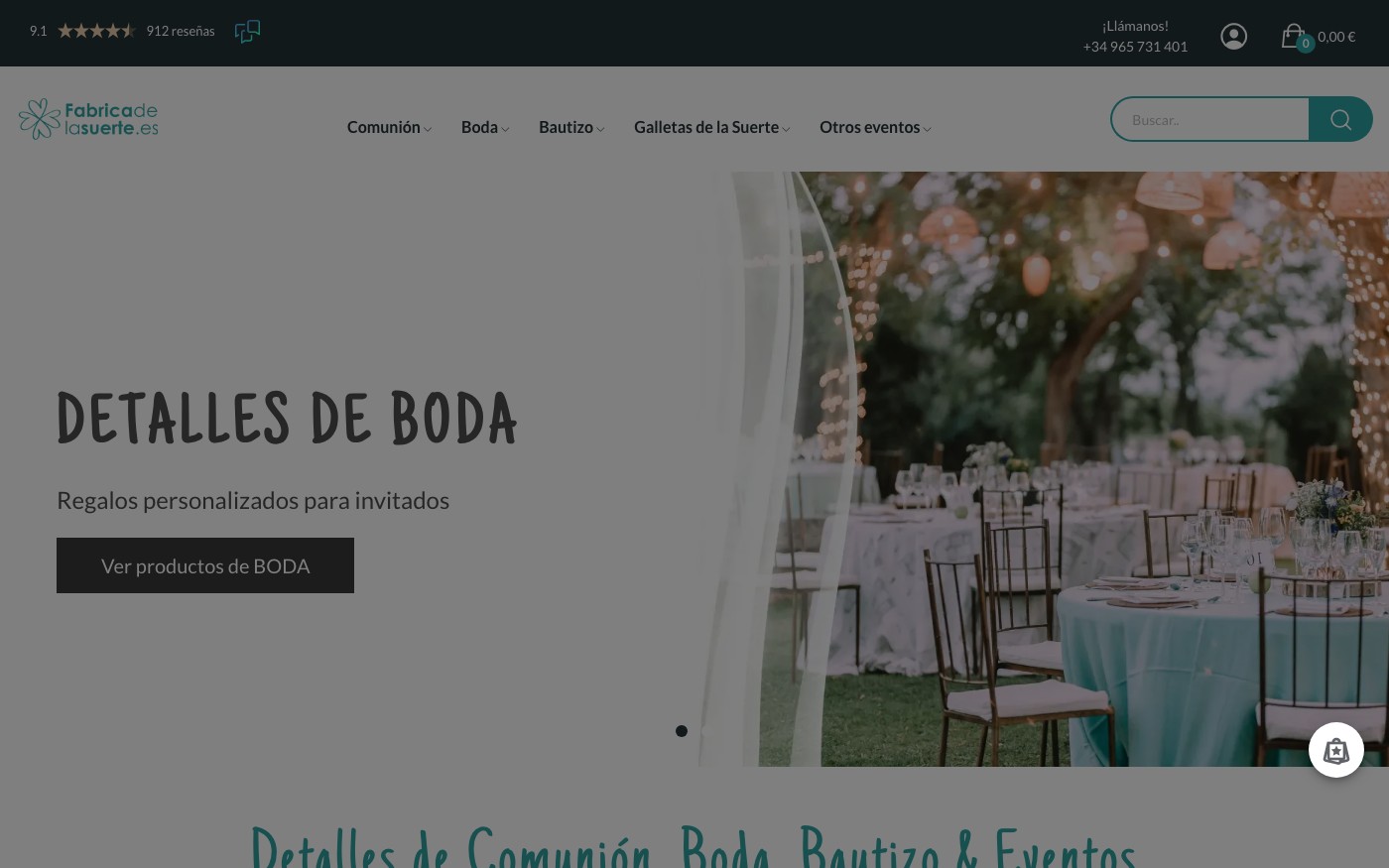 Captura limpia de la home oficial de Fábrica de la Suerte