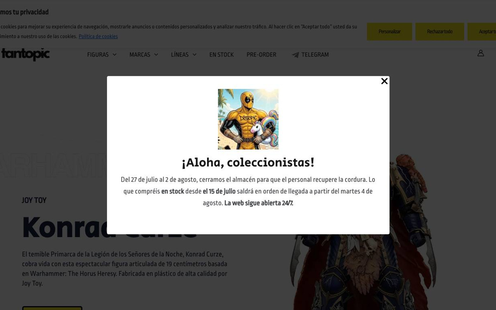 Captura limpia de la página de inicio de Fantopic