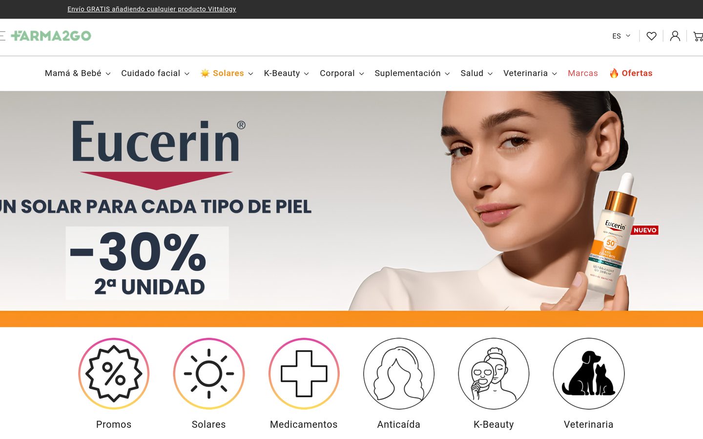 Captura limpia de la home de farma2go
