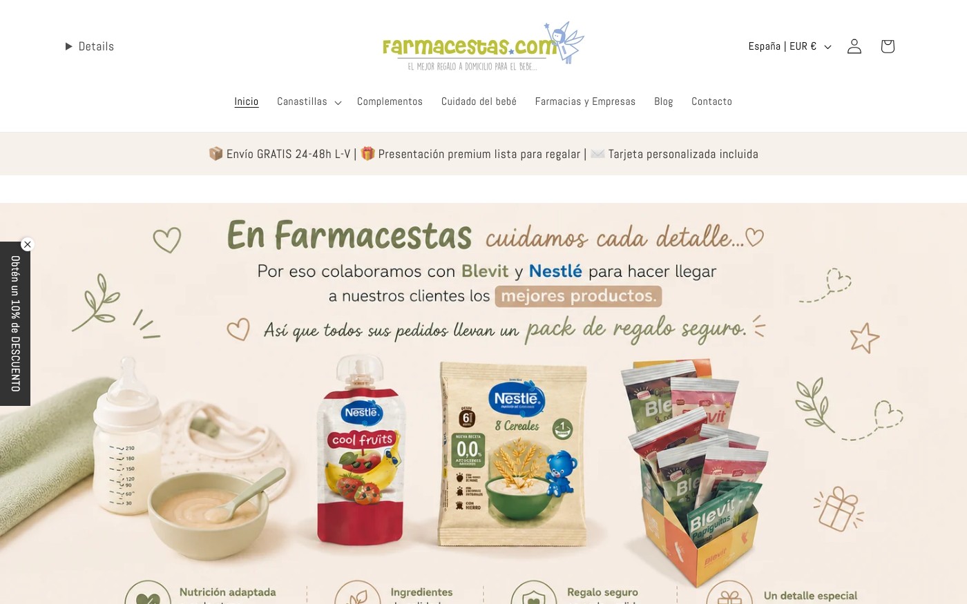 Captura limpia de la home oficial de Farmacestas