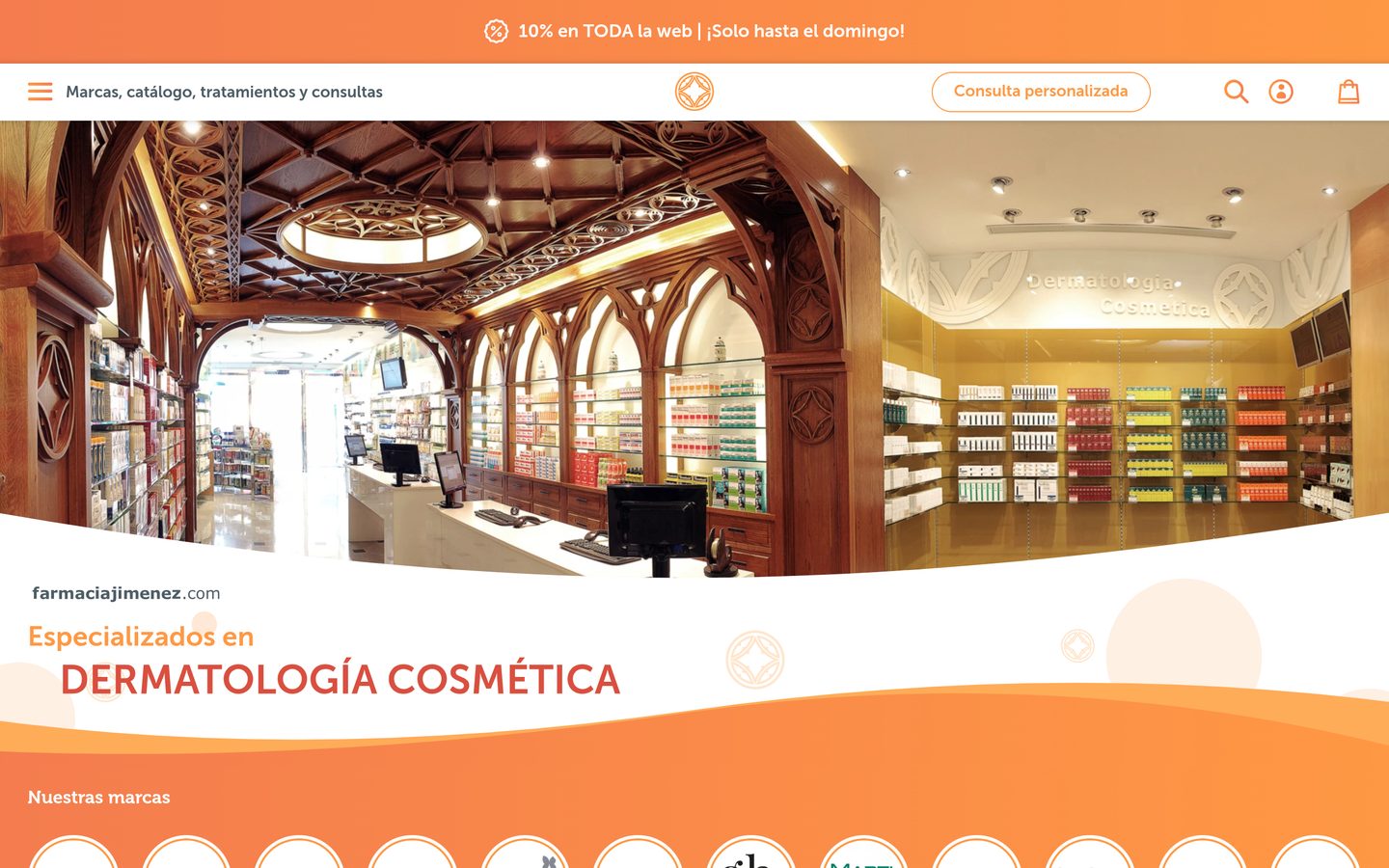 Captura limpia de la home de Farmacia Jiménez