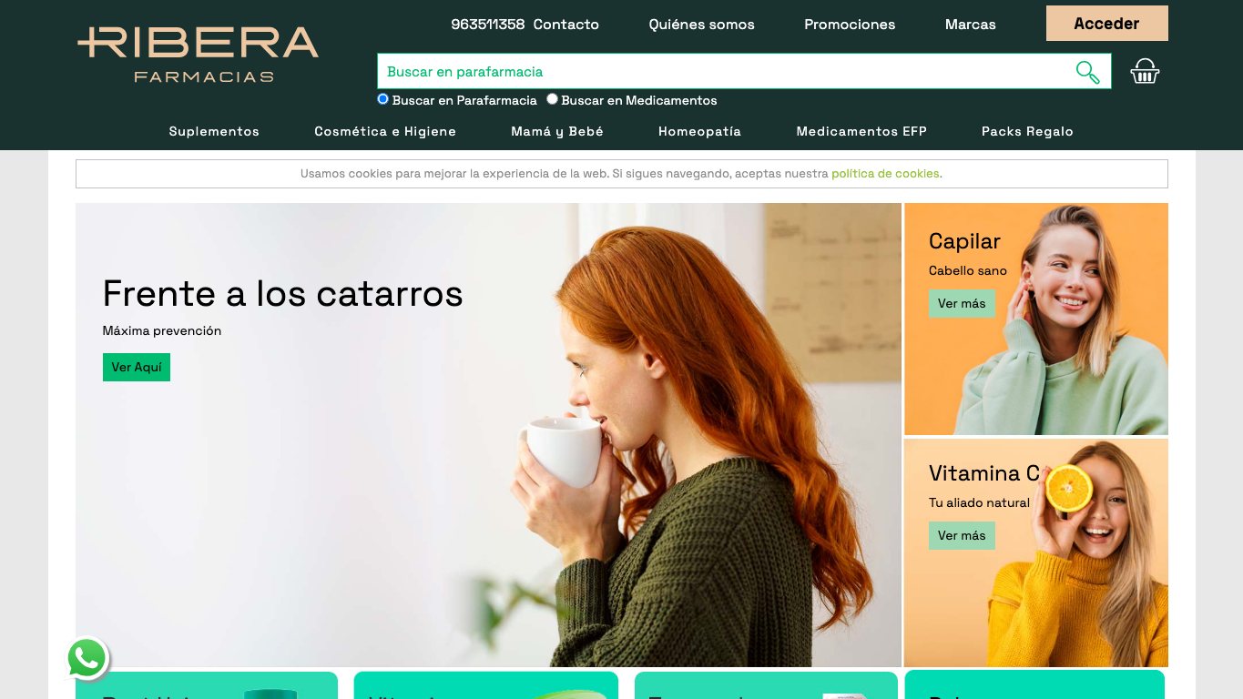 Página principal de Farmacia Ribera