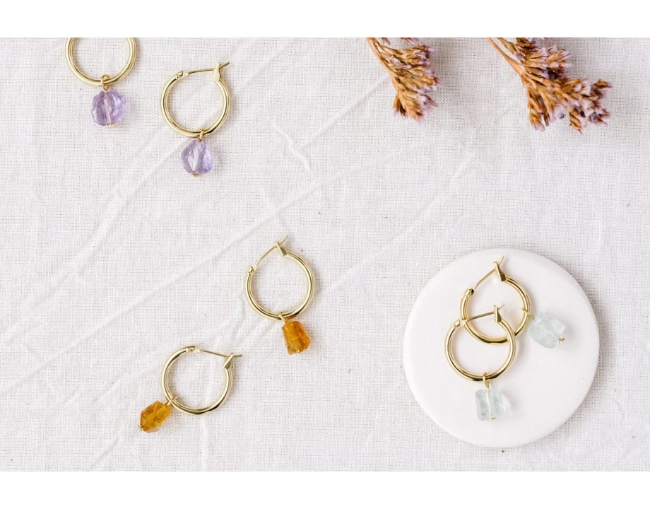 Waldorf pendientes con minerales