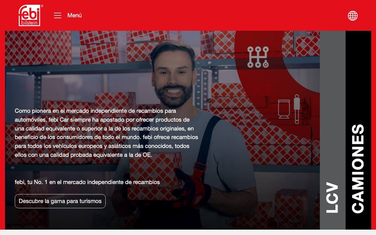 Captura de pantalla de la home de febi